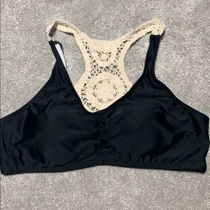 black string design bikini top